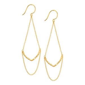 Gorjana Gold Double-Chain Chevron Drop Earrings - Women Jewelry